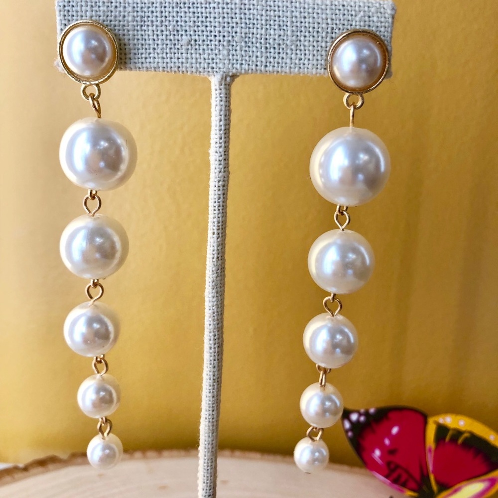 Handmade faux long pearls